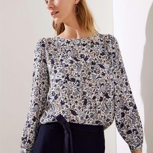 LOFT floral long sleeve blouse